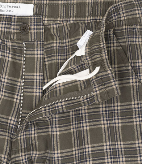 Universal Works Track Trouser Tartan Olive