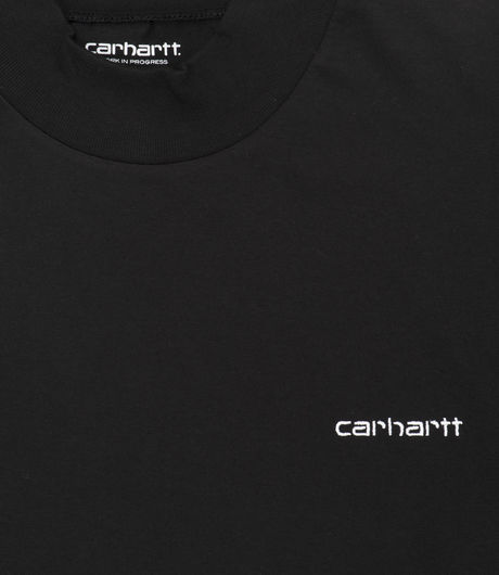 Carhartt LS Highneck Script Logo T-Shirt Black