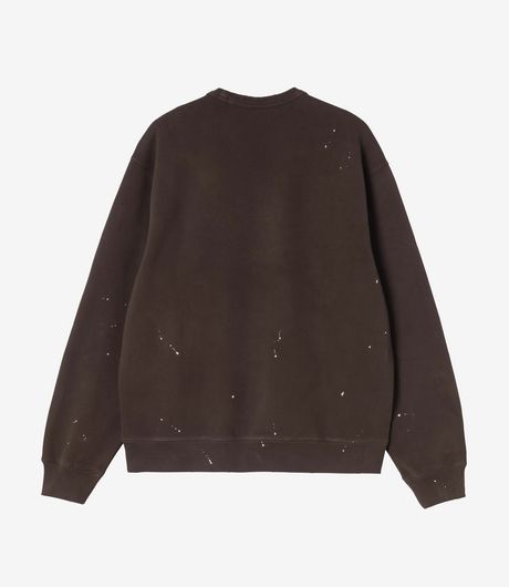Carhartt WIP Painter Sweat Tobacco Destroy Wash Splatter
