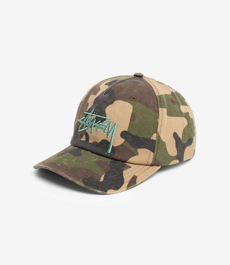 Stussy Big Stock Mid Depth Cap Woodland Camo