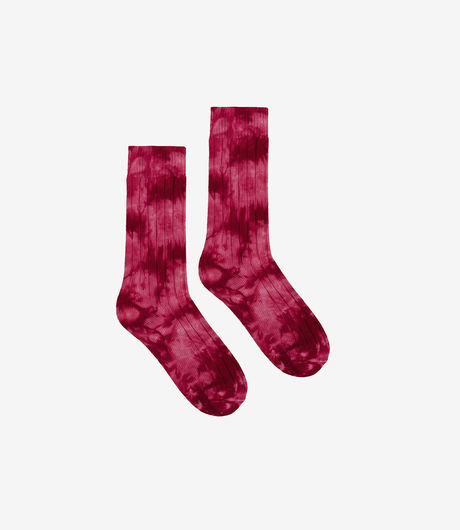 Stussy Dyed Ribbed Crew Socks Red