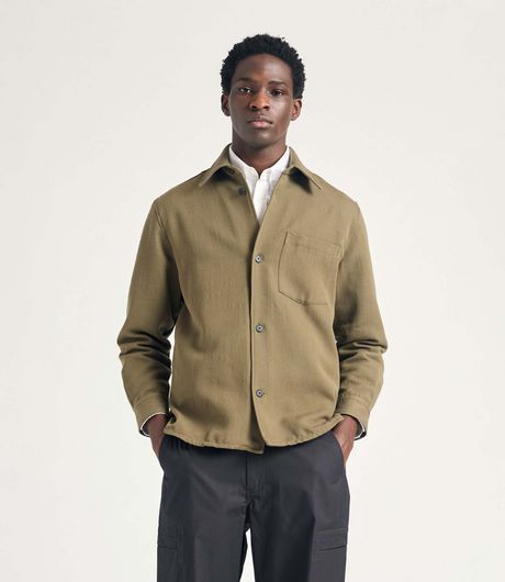 Norse Projects Hjalmer Cavalry Cotton Wool Overshirt Olive Night