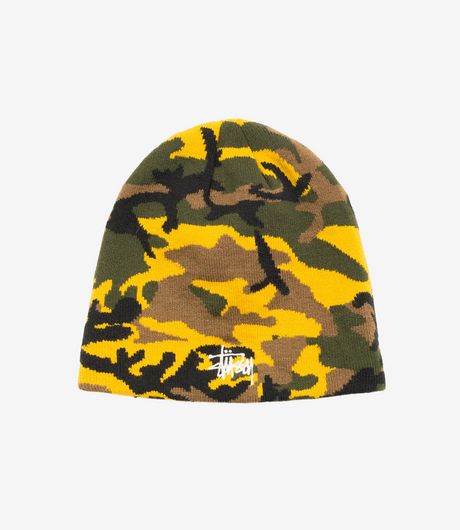 Stussy Basic Jacquard Skullcap Yellow Camo