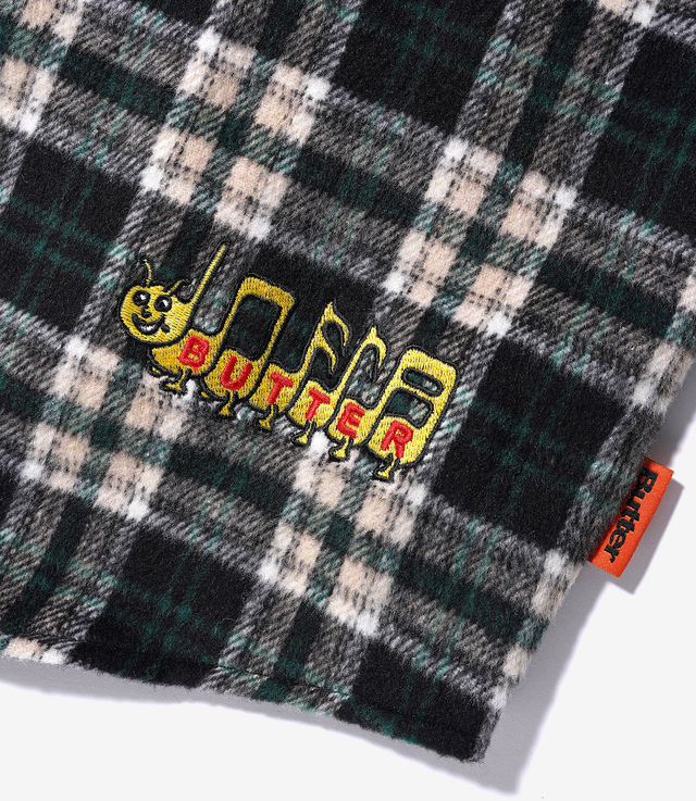 Shop Butter Goods Caterpillar Flannel Shirt Navy/Forest at itk online store