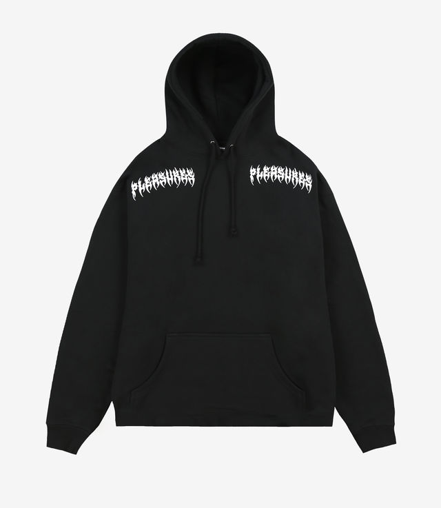 Shop Pleasures Ripped Hoodie Black at itk online store