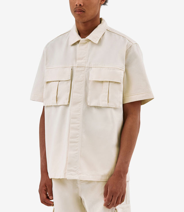 Shop Arte Antwerp Peter Detail Pocket Shirt Cream at itk online store