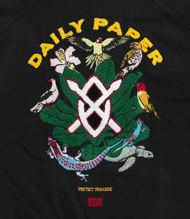 Shop Daily Paper Pooley Varsity Jacket Black at itk online store