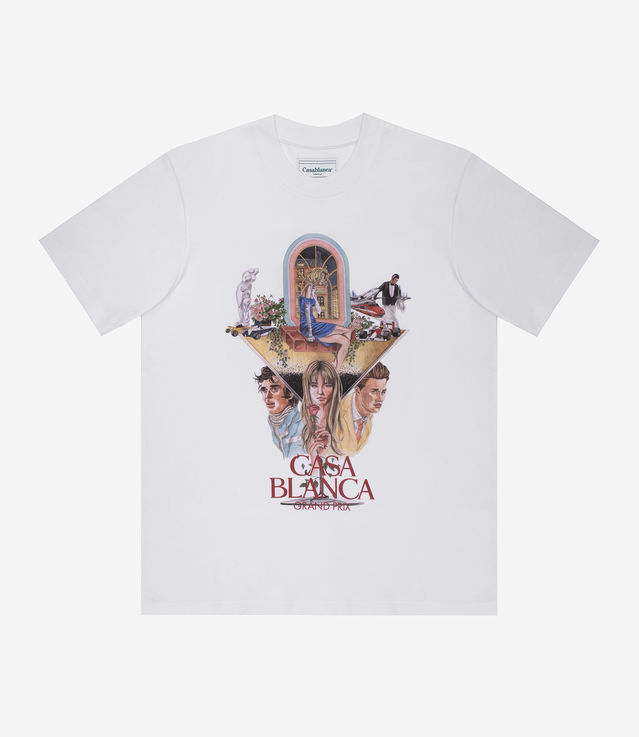 Casablanca(カサブランカ) white printed t-shirt 25507029_57294268_600.jpg
