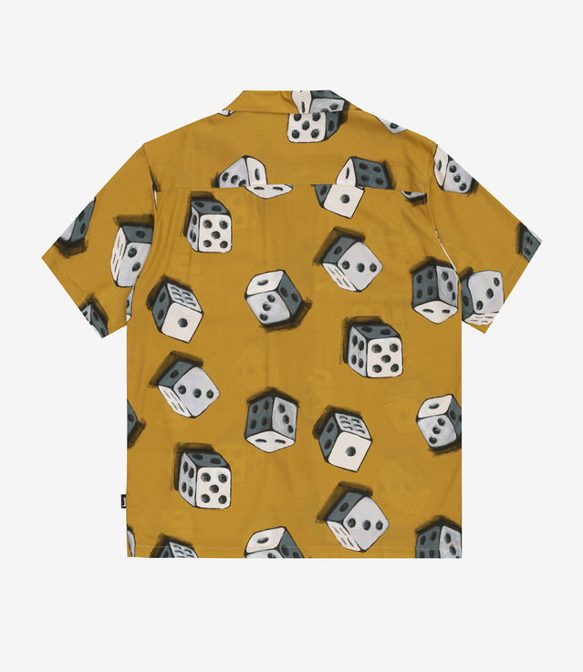 Shop Stussy Dice Pattern Shirt Mustard at itk online store