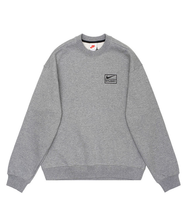 Shop Nike x Stussy Crew Fleece Grey Heather at itk online store