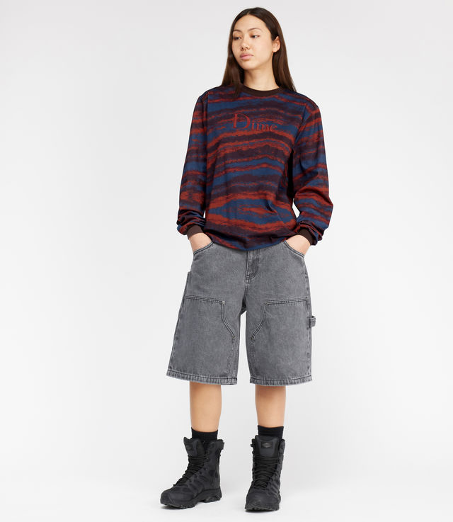 Shop Dime Brushstroke LS Shirt Bordeaux at itk online store