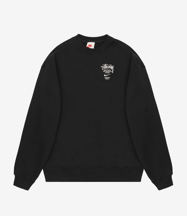 Stüssy: Men's Athletics Crew (Washed Black) | DSMNY E-SHOP