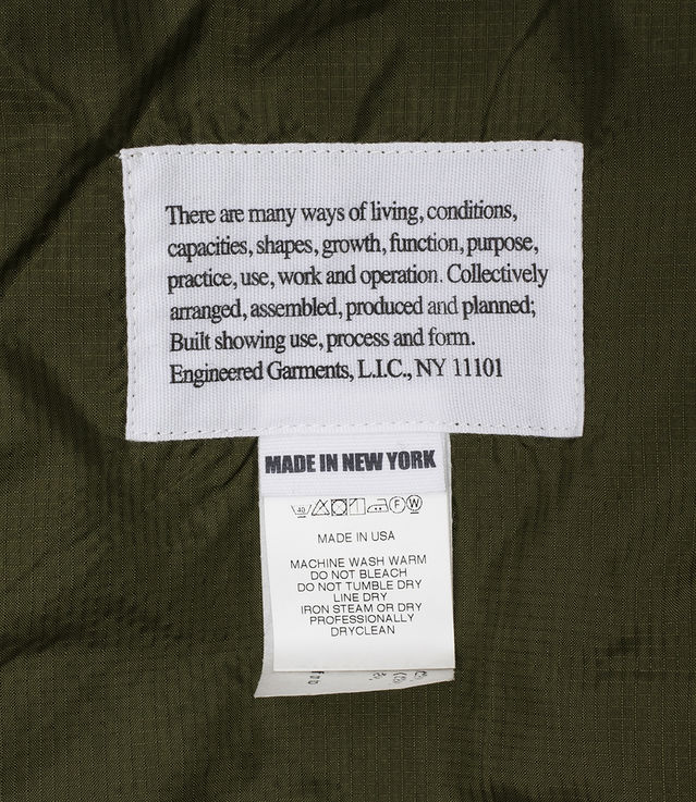 Shop Engineered Garments Drizzler Coat Nylon Micro Ripstop Olive