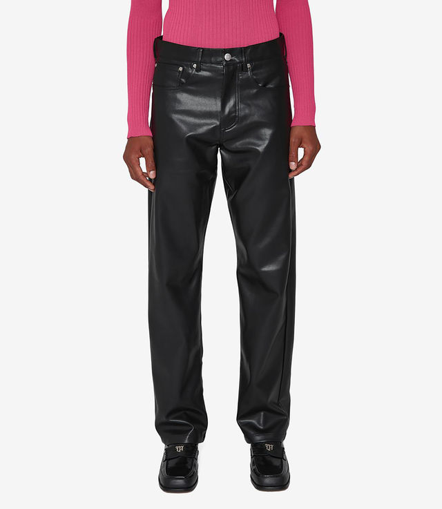 Shop MISBHV Vegan Leather Trousers Black at itk online store