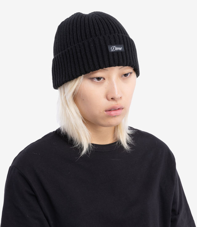 Shop Dime Cursive Fold Beanie Black at itk online store