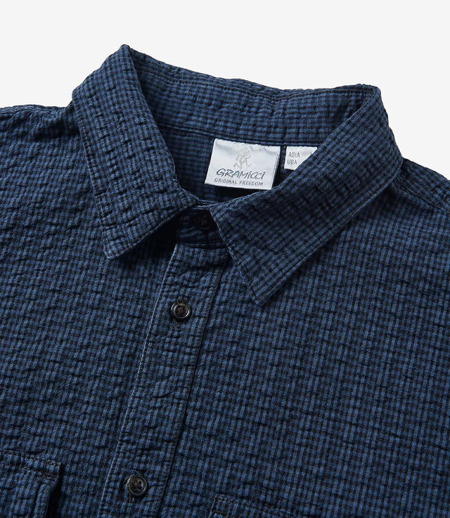 Shop Gramicci O.G. Seersucker Canyon Shirt Royal Blue Garment at itk ...