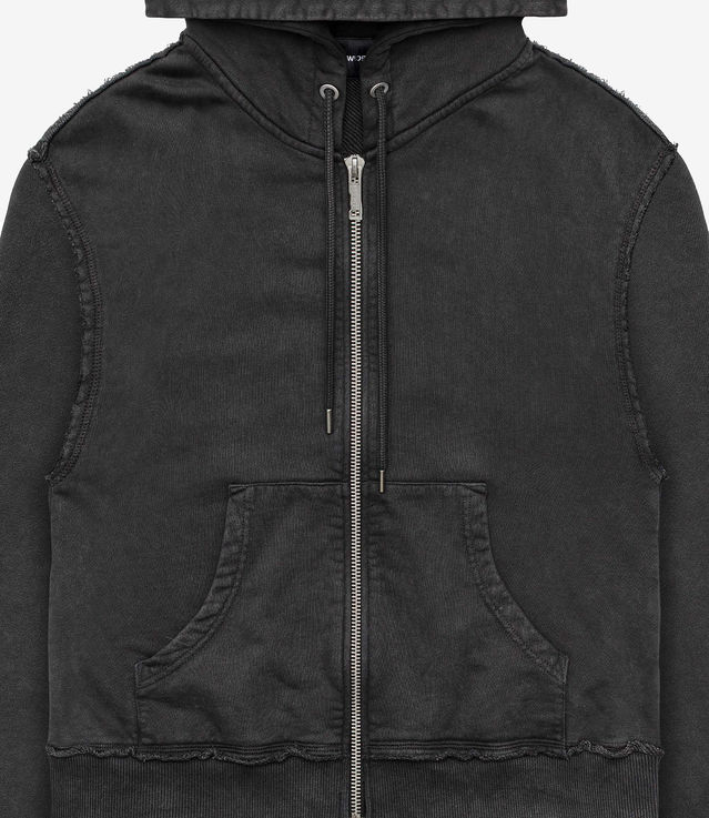 Shop Racer Worldwide Essential Washed Zip Hoodie Black at