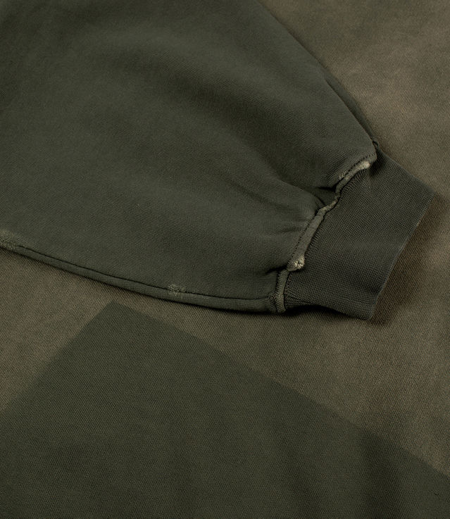 Shop 032c Spliced Bubble Hoodie Faded Olive Drab at itk
