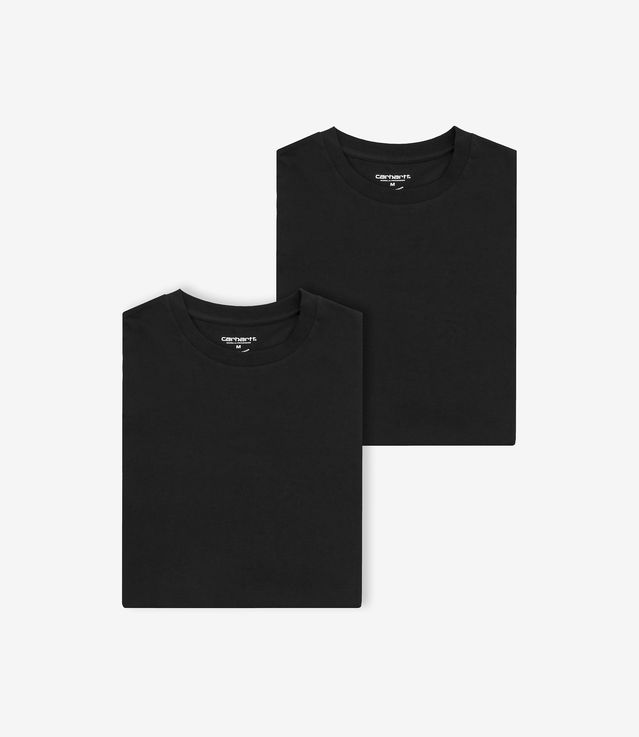 Shop Carhartt WIP Standard Crew Neck T-Shirt 2 Pack Black at itk online  store