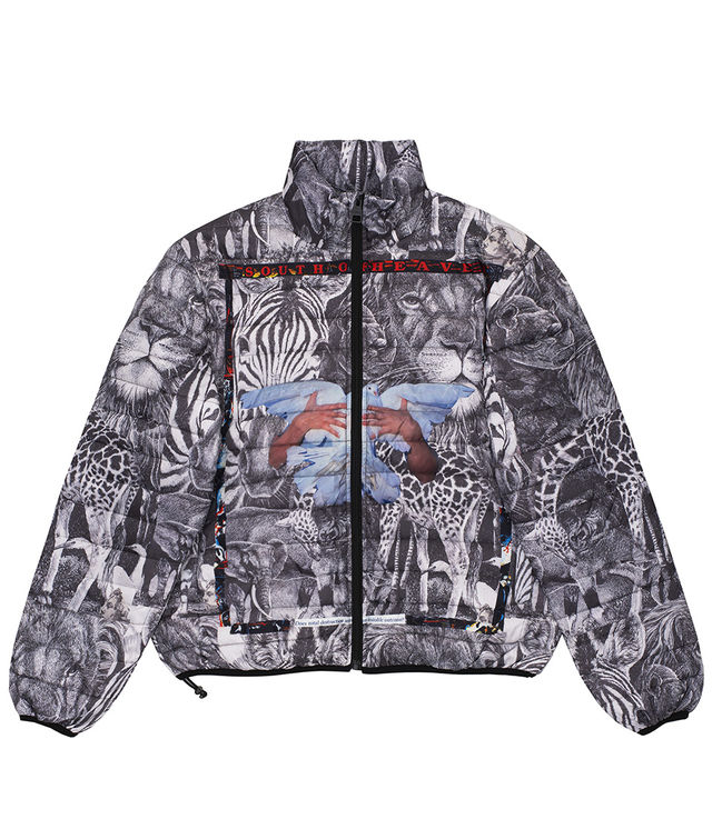 Shop Fucking Awesome Lightweight Puffer Jacket Zebra White at itk