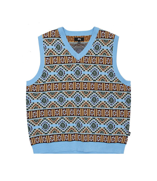 STUSSY Giza Sweater Vest サイズ L Shop Stussy Giza Sweater Vest Blue at itk online store