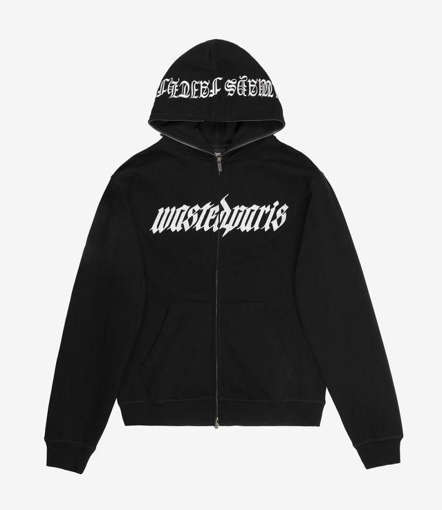 Shop Wasted Paris Hoodie Full Zip Streak Black at itk online