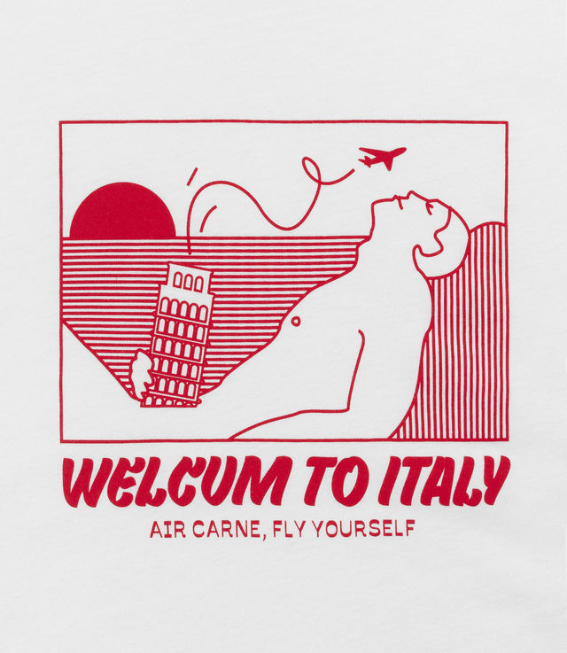 Shop Carne Bollente Welcum To Italy Tee White At Itk Online Store 