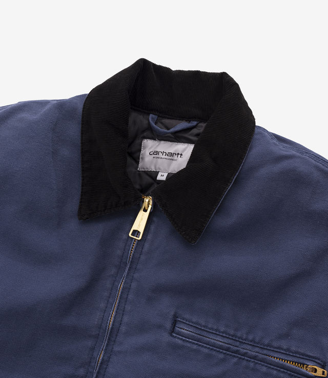 Shop Carhartt WIP OG Detroit Jacket Enzian/Black Aged Canvas Shop Carhartt WIP OG Detroit Jacket Enzian/Black Aged Canvas