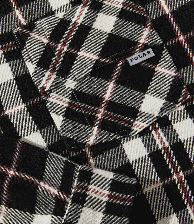 Shop Polar Skate Co Big Boy Overshirt Flannel Black/Cloud