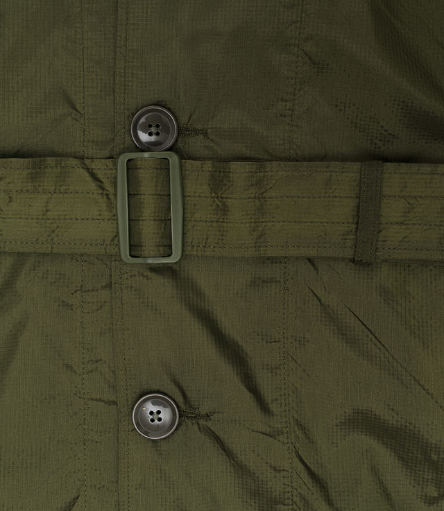 Shop Engineered Garments Drizzler Coat Nylon Micro Ripstop Olive