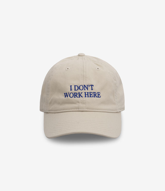 Shop IDEA Sorry I Don't Work Here Hat Beige/Blue at itk