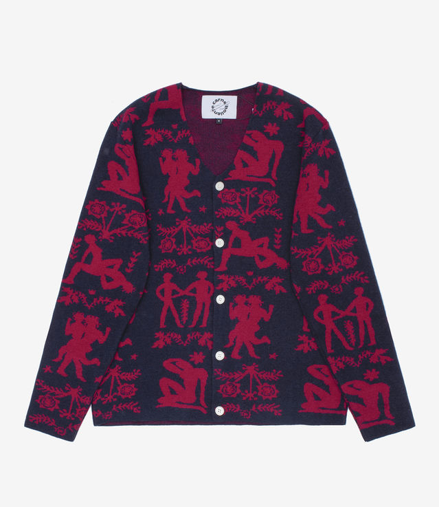 Shop Carne Bollente Romancing the Wild Cardigan Dark Navy at itk 