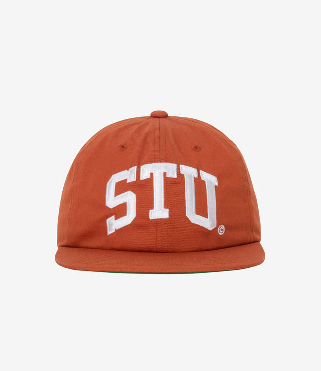 Shop Stussy Stu Arch Strapback Cap Dark Orange at itk online store