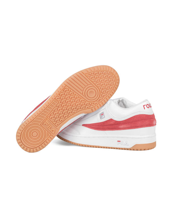 Shop Gosha Rubchinskiy x Fila T-1 Mid Sneakers White/Red at