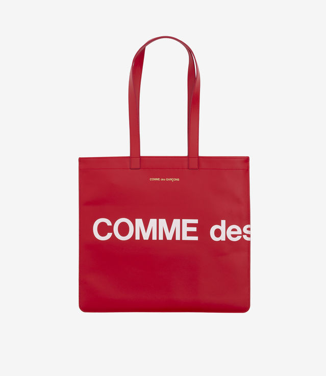 Shop Comme des Garçons Wallets SA9001HL Huge Logo Tote Bag Red at 
