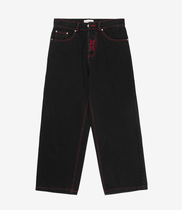 Shop Heaven Can Wait Skull Jeans Black/Red at itk online store