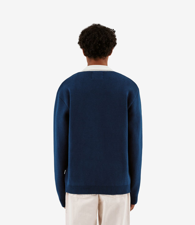 トップス arte antwerp keler stripe cardigan ARTE Antwerp Keler Stripe Cardigan Cardigan Navy Blue