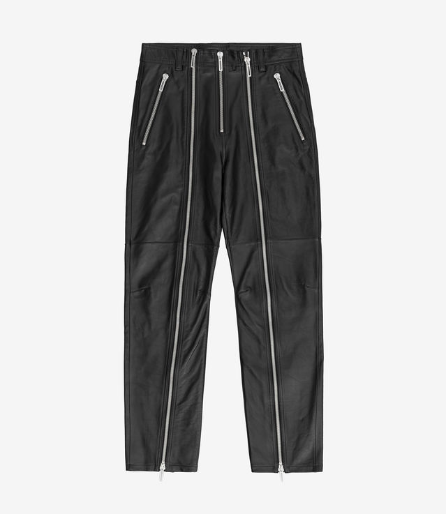 Shop 032c GUILTY Leather 'Spoil' Zip Trousers Black at itk