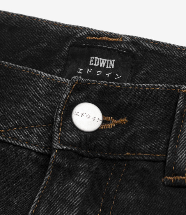 EDWIN Storm Pant - Pembroke Black Cotton Denim Fabric - Black - matt wash