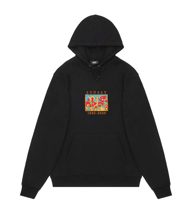 Shop Stussy Stussy Irises App. Hoodie Black at itk online store