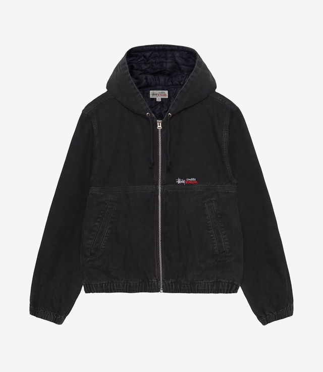 Shop Stussy Canvas Insulated Work Jacket Black at itk online store