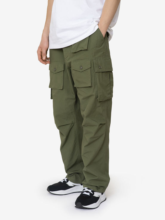 Shop Engineered Garments FA Pant Cotton Ripstop Olive at itk
