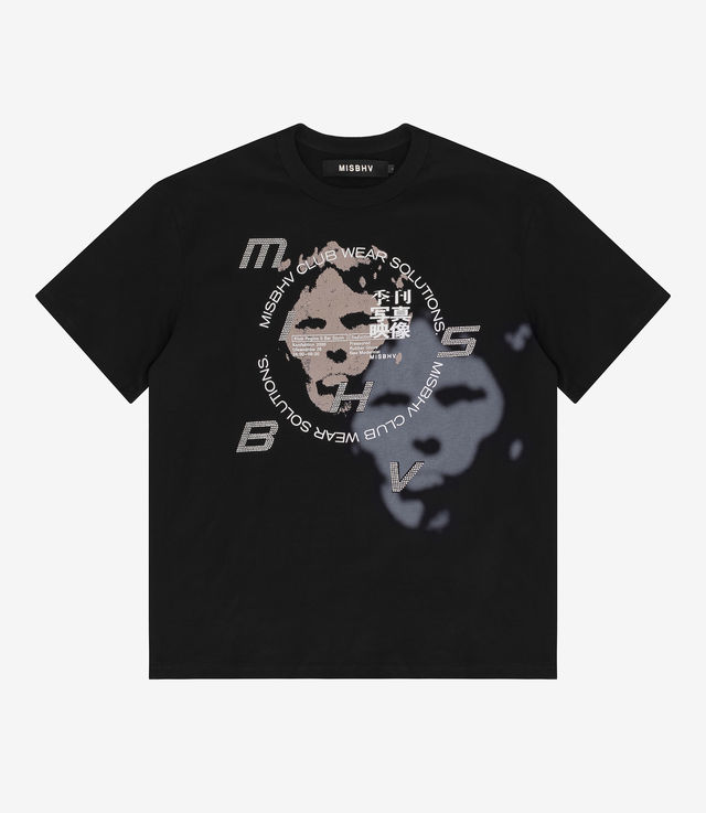 Tシャツ・カットソー MISBHV Men T-shirt Black 250M152 BLACK WHIT Sport T-Shirt Black & White