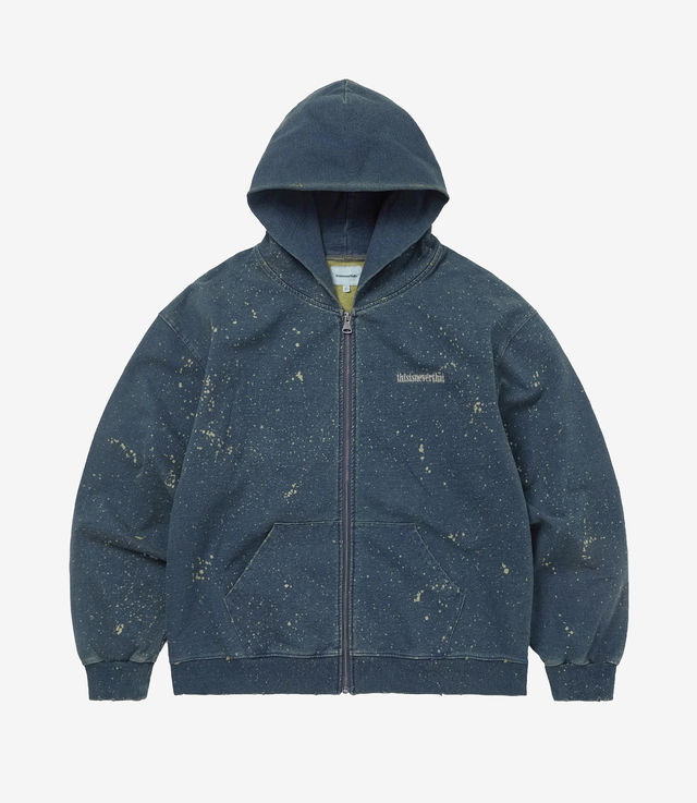 ★thisisneverthat★Indigo Dyed Zip Up Hoodie Shop Thisisneverthat Indigo Dyed Zip Up Hoodie Blue at itk