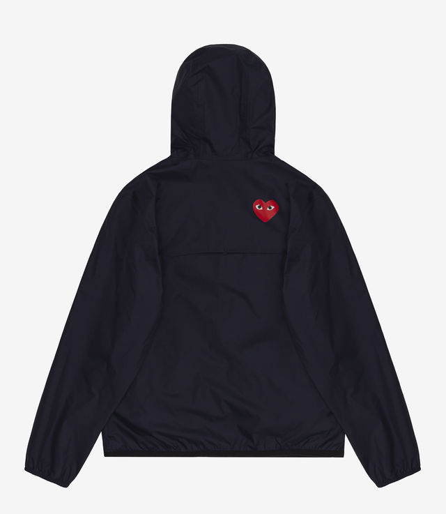 Shop Comme des Garçons Play x K-Way Full Zip Packable Jacket Navy at ...