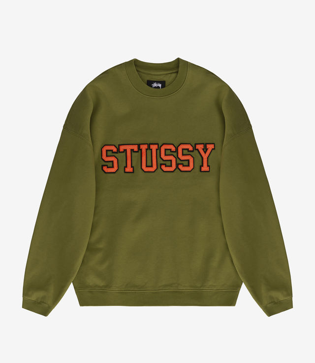 Shop Stussy Relaxed Oversized Crew Green at itk online store