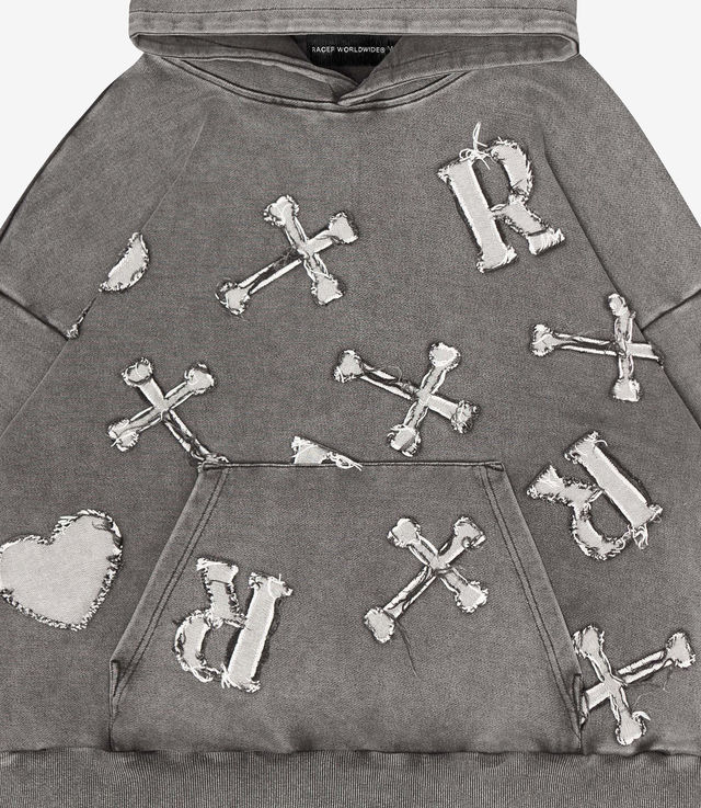 【RACER WORLDWIDE】Washed Patch Hoodie Washed Black Patch Hoodie – Racer Worldwide