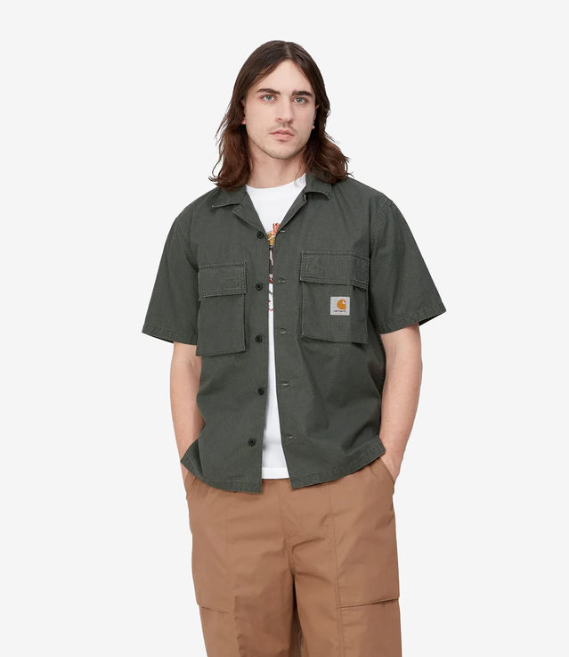Shop Carhartt WIP S/S Wynton Shirt 'Coosa' Ripstop Jura