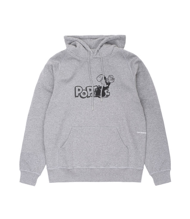 Shop Pop Trading Company x Popeye Hooded Sweat Heather Grey at itk online  store