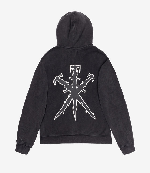 Shop Unknown London Vintage Tribal Dagger Hoodie Black at